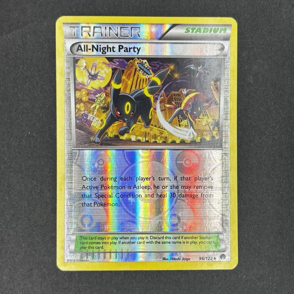 All-Night Party Reverse Holo 96/122 2016 XY Breakpoint Pokemon Card TCG NM-